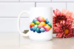 Colorful Simple Watercolor Cloud Sublimation Clipart Product Image 2