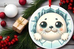 Round Christmas Ornament Sublimation|Clipart Product Image 2