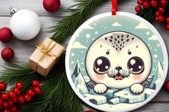 Round Christmas Ornament Sublimation|Clipart Product Image 2
