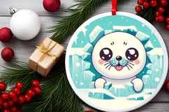 Round Christmas Ornament Sublimation|Clipart Product Image 1