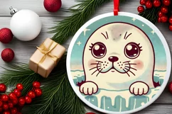 Round Christmas Ornament Sublimation|Clipart Product Image 2