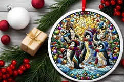 Round Christmas Ornament Sublimation|Clipart Product Image 2