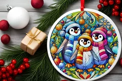 Round Christmas Ornament Sublimation|Clipart Product Image 2