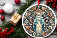 Round Christmas Ornament Sublimation|Clipart Product Image 2