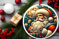 Round Christmas Ornament Sublimation|Clipart Product Image 2