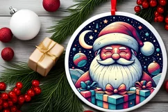 Round Christmas Ornament Sublimation|Clipart Product Image 2