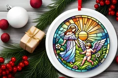 Round Christmas Ornament Sublimation|Clipart Product Image 1