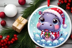 Round Christmas Ornament Sublimation|Clipart Product Image 1