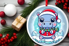 Round Christmas Ornament Sublimation|Clipart Product Image 1