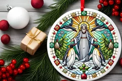 Round Christmas Ornament Sublimation|Clipart Product Image 1