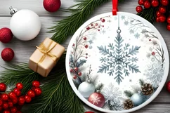 Round Christmas Ornament Sublimation|Clipart Product Image 2