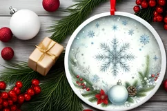 Round Christmas Ornament Sublimation|Clipart Product Image 2