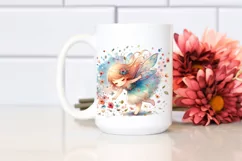 Colorful Fairy Tumbling with Petals Clipart Product Image 2