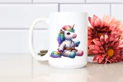 Baby Unicorn Karate Master, Vibrant PNG Product Image 2