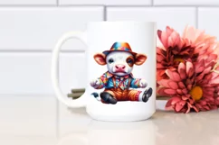 Colorful Cow with Boogie-Woogie Dancer's Outfit, PNG Product Image 2
