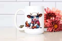 Colorful Cow with Boogie-Woogie Dancer's Outfit, PNG Product Image 2