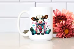 Colorful Cow in Boogie-Woogie Dancer's Outfit, PNG Product Image 2