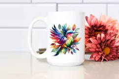 Abstract Bird with Plant Leaves PNG Product Image 2