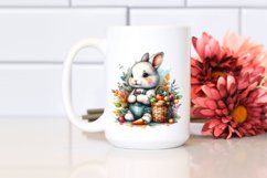 Baby Rabbit with Autumn Vegetables, Watercolor Style, Product Image 2