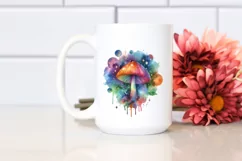 Colorful Astral Mushroom Splash | Stain | Clipart Product Image 2