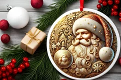 Round Christmas Ornament Sublimation|Clipart Product Image 1