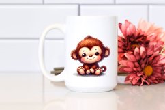 Vibrant Plush Monkey Watercolor | Sublimation | Clipart Product Image 2