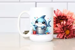 Colorful Shark in Bucket Splash | Clipart Product Image 2
