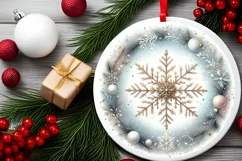 Round Christmas Ornament Sublimation|Clipart Product Image 2