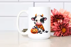 Cute Baby Cow Halloween Sublimation Clipart Product Image 2