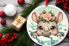 Round Christmass Ornament PNG Product Image 2