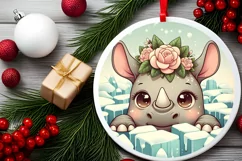 Round Christmas Ornament Sublimation|Clipart Product Image 2