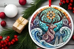 Round Christmas Ornament Sublimation|Clipart Product Image 1