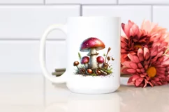 Glossy Mushroom Watercolor Splash PNG Product Image 2