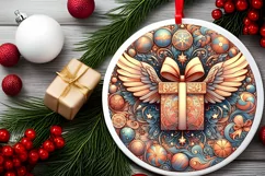 Round Christmas Ornament Sublimation|Clipart Product Image 2