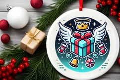 Round Christmas Ornament Sublimation|Clipart Product Image 1