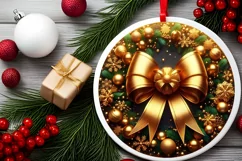 Round Christmas Ornament Sublimation|Clipart Product Image 1