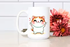 Funny Cute Cat Watercolor Clipart Product Image 2