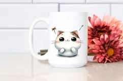 Funny Cute Cat Watercolor Clipart Product Image 2