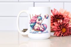 Baby Unicorn with Swing Club, Vibrant PNG Product Image 2