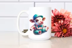 Baby Cow with Swing Dancer's Outfit PNG Product Image 2