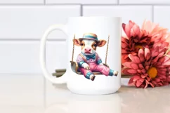 Baby Cow with Swing Dancer's Outfit PNG Product Image 2