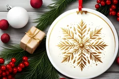 Round Christmas Ornament Sublimation|Clipart Product Image 2