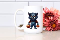 Funny Werewolf Halloween Clipart PNG Product Image 2