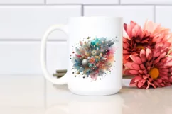 Colorful Watercolor Splash with Silver Foil | Sublimation Product Image 2
