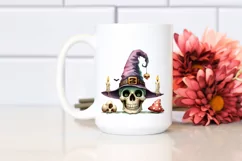 Funny Watercolor Halloween Sticker Clipart Product Image 2