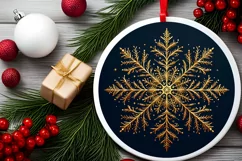Snow Flake Christmas Round Cute Ornament Sublimation Product Image 1