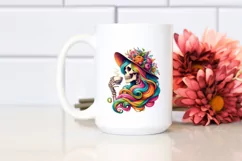 Detailed Vibrant Skeleton Coffee PNG Product Image 2