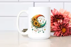 Colorful Half Moon with Sunflowers PNG Product Image 2