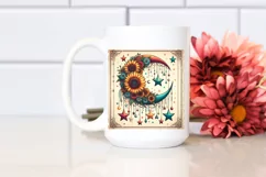 Colorful Half Moon with Sunflowers PNG Product Image 2