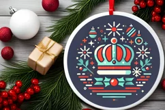Round Christmas Ornament Sublimation|Clipart Product Image 1